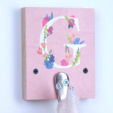 Oakdene Designs Home Decor Personalised Floral Initial Birch Ply Hook